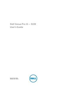 Dell Venue pro 11 5130 manual. Smartphone Instructions.